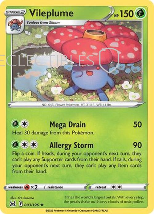 Pokemon Lost Origin 003/196 Vileplume  Reverse Holo