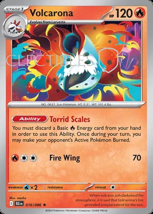Pokemon Black Bolt 016/086 Volcarona Holo