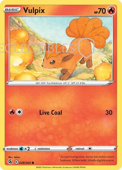 Pokemon Fusion Strike 028/264 Vulpix  Reverse Holo