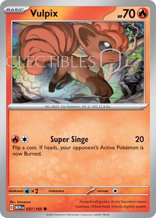 Pokemon Scarlet & Violet 151 037/165 Vulpix  Reverse Holo