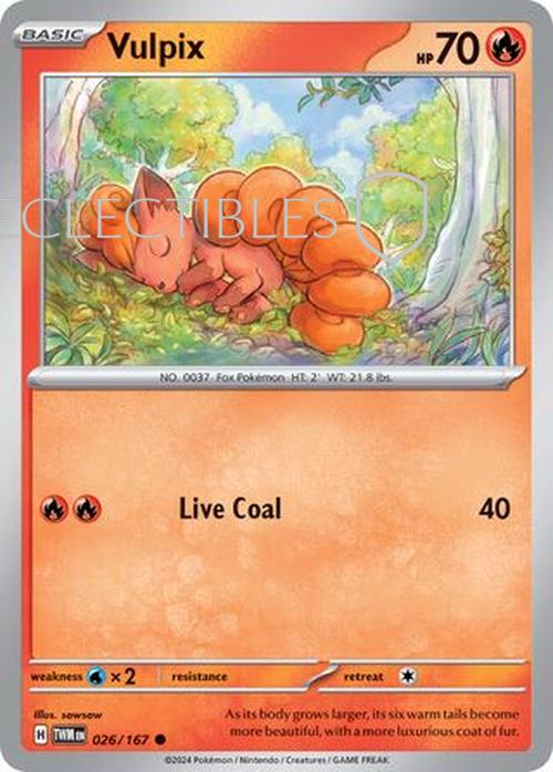 Pokemon Twilight Masquerade 026/167 Vulpix  Reverse Holo