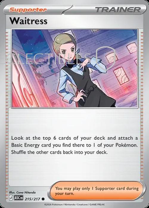 Pokemon Ascended Heroes 215/217 Waitress  Reverse Holo