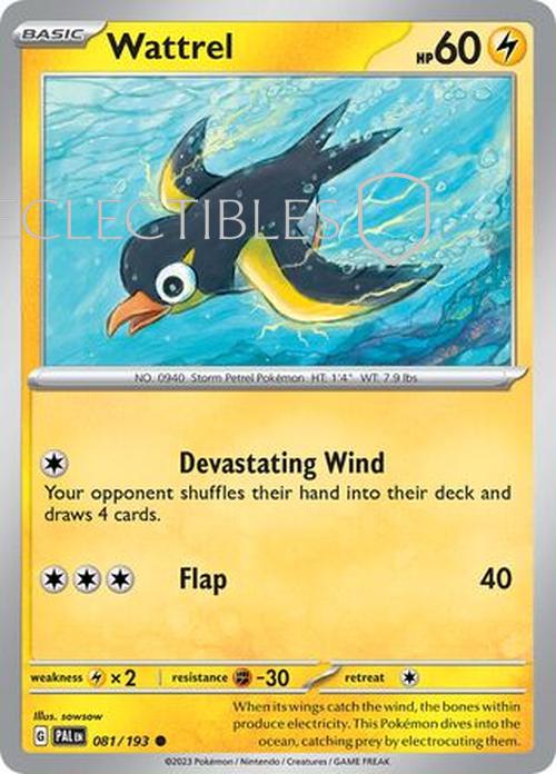 Pokemon Paldea Evolved  081/193 Wattrel  Reverse Holo