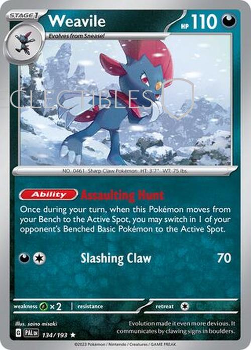 Pokemon Paldea Evolved  134/193 Weavile  Reverse Holo