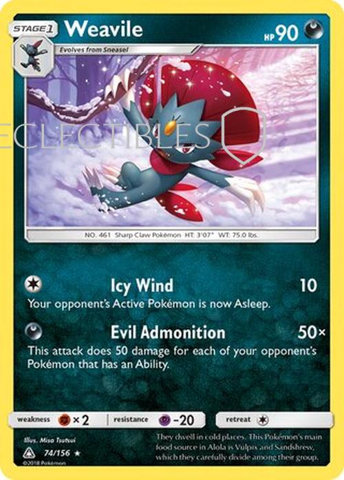 Pokemon Ultra Prism 074/156 Weavile  Reverse Holo