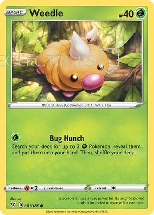 Pokemon Vivid Voltage 001/185 Weedle Reverse Holo