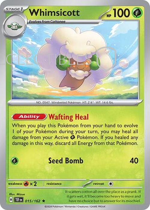 Pokemon Temporal Forces 015/162 Whimsicott Holo