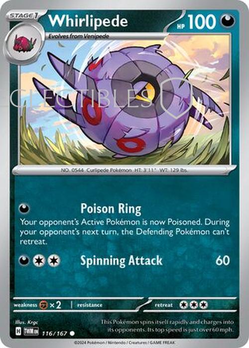 Pokemon Twilight Masquerade 116/167 Whirlipede  Reverse Holo