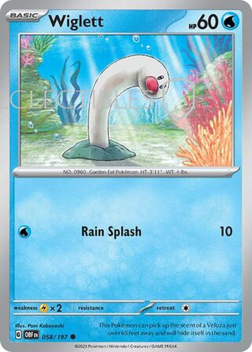 Pokemon Obsidian Flame 058/197 Wiglett  Reverse Holo