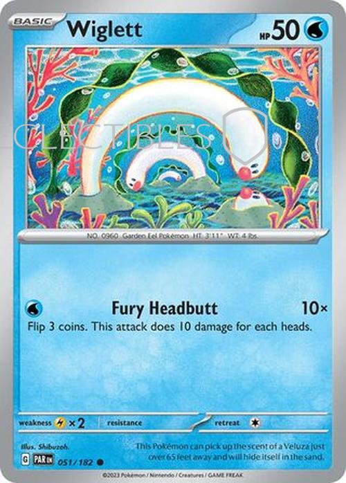 Pokemon Paradox Rift 051/182 Wiglett  Reverse Holo