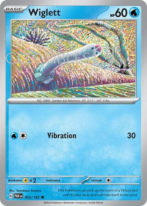 Pokemon Paradox Rift 052/182 Wiglett  Reverse Holo