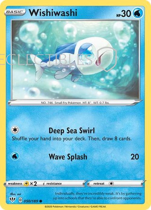 Pokemon Darkness Ablaze 050/189 Wishiwashi  Reverse Holo
