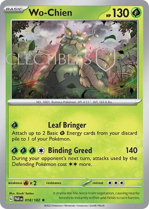 Pokemon Paradox Rift 018/182 Wo Chien  Reverse Holo