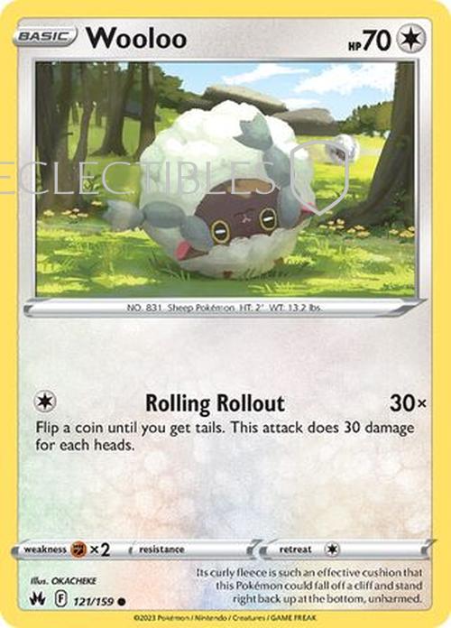Pokemon Crown Zenith 121/159 Wooloo  Reverse Holo