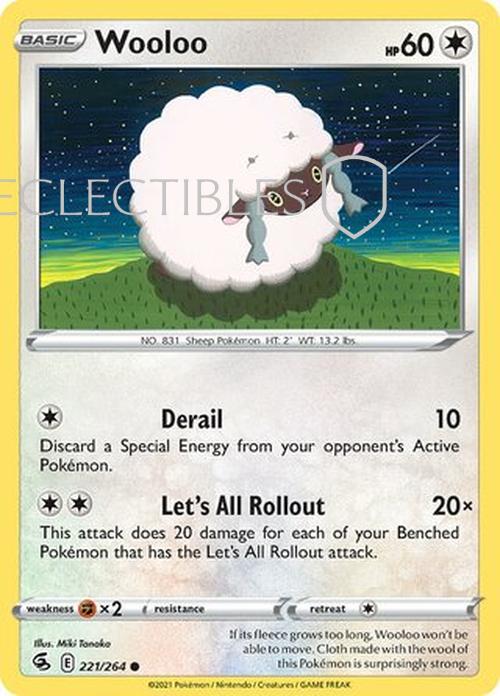 Pokemon Fusion Strike 221/264 Wooloo  Reverse Holo