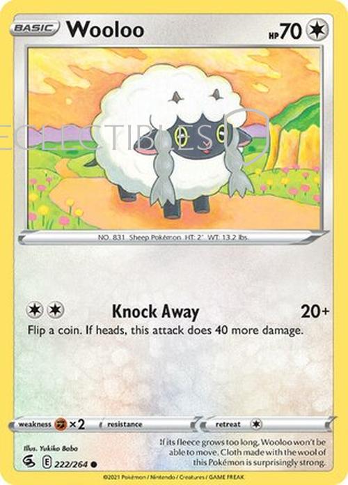 Pokemon Fusion Strike 222/264 Wooloo  Reverse Holo