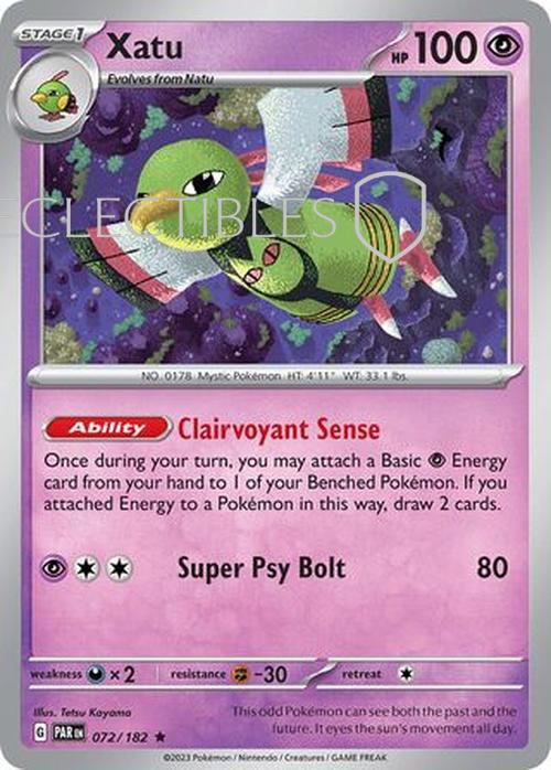 Pokemon Paradox Rift 072/182 Xatu Reverse Holo