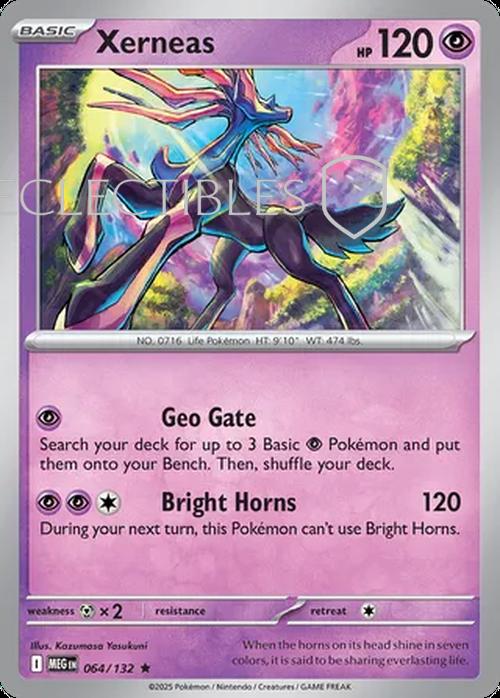 Pokemon Mega Evolutions 064/132 Xerneas  Reverse Holo