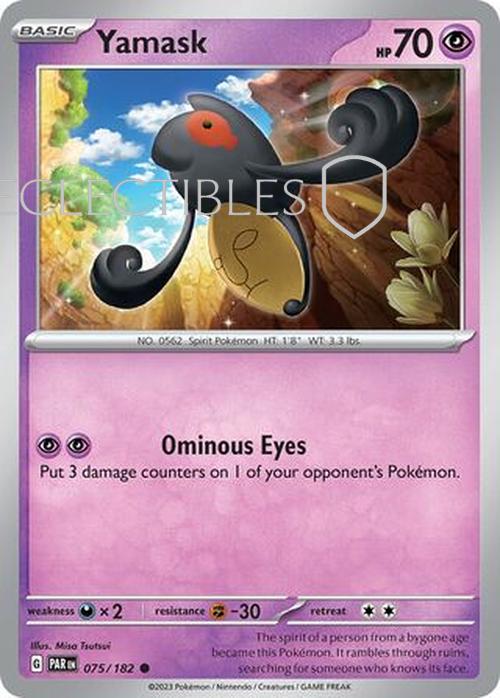 Pokemon Paradox Rift 075/182 Yamask  Reverse Holo
