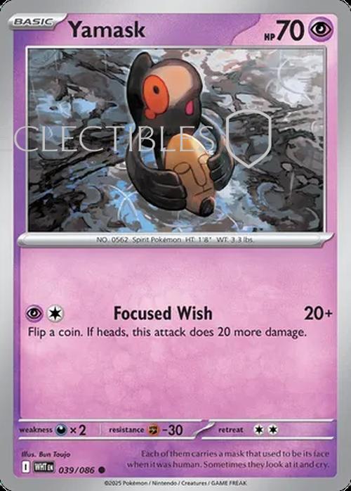 Pokemon White Flare 039/086 Yamask  Reverse Holo