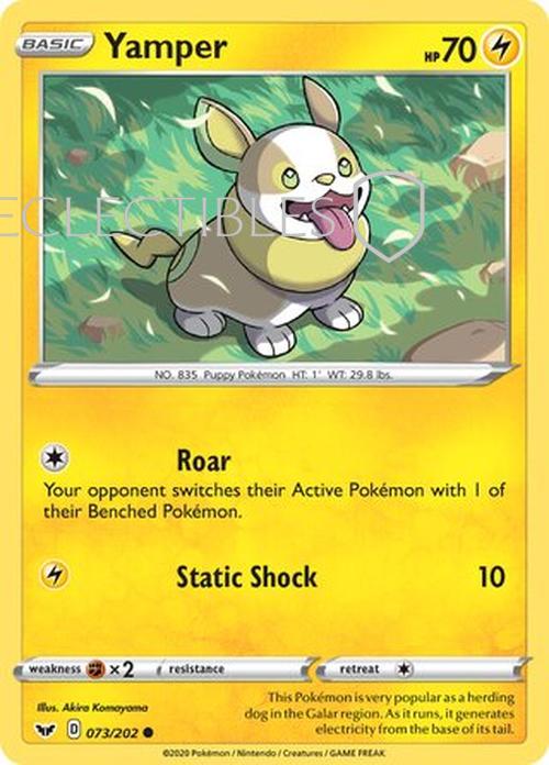 Pokemon Sword & Shield 073/202 Yamper  Reverse Holo