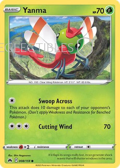Pokemon Crown Zenith 008/159 Yanma  Reverse Holo