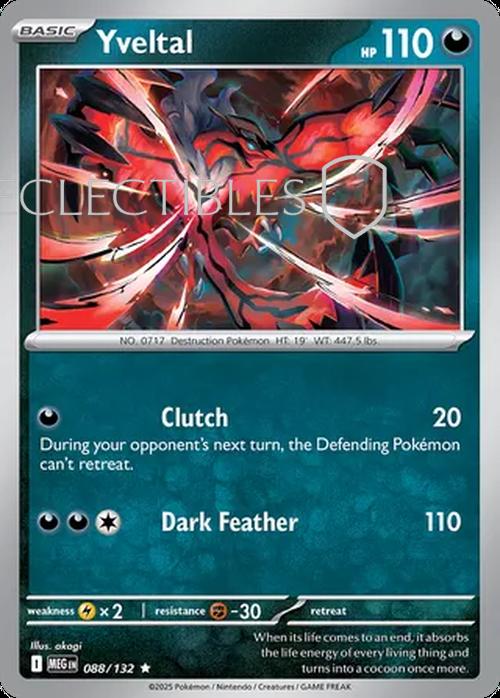 Pokemon Mega Evolutions 088/132 Yveltal  Reverse Holo