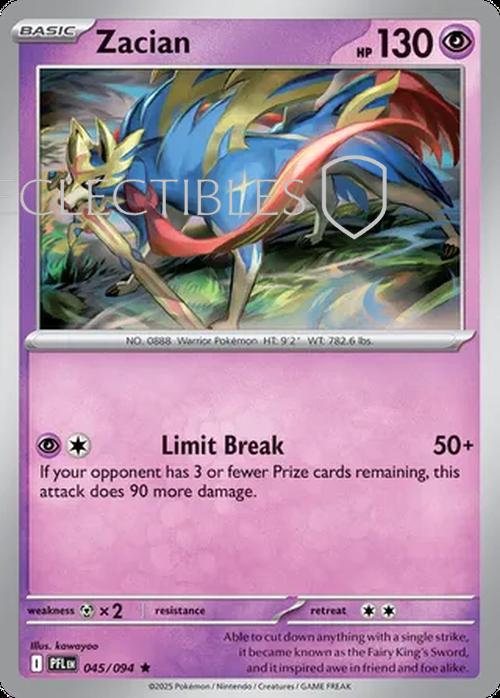 Pokemon Phantasmal Flames 045/094 Zacian  Reverse Holo