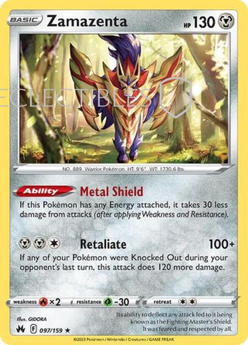 Pokemon Crown Zenith 097/159 Zamazenta  Reverse Holo