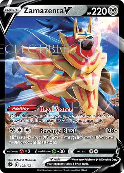 Pokemon Brilliant Stars 105/172 Zamazenta V