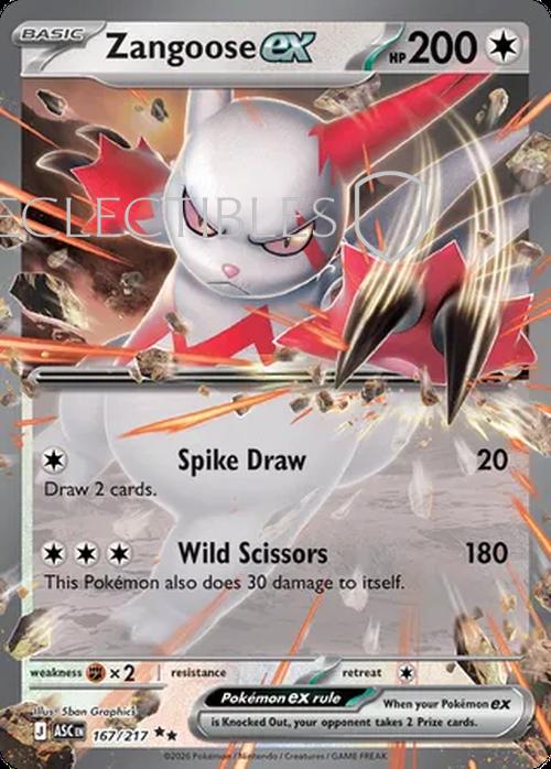 Pokemon Ascended Heroes 167/217 Zangoose ex