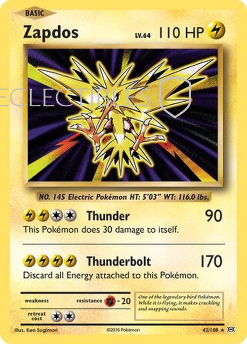 Pokemon evolutions 042/108 Zapdos Reverse Holo