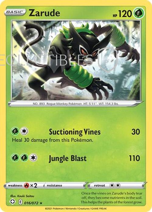 Pokemon Shining Fates 016/072 Zarude  Reverse Holo