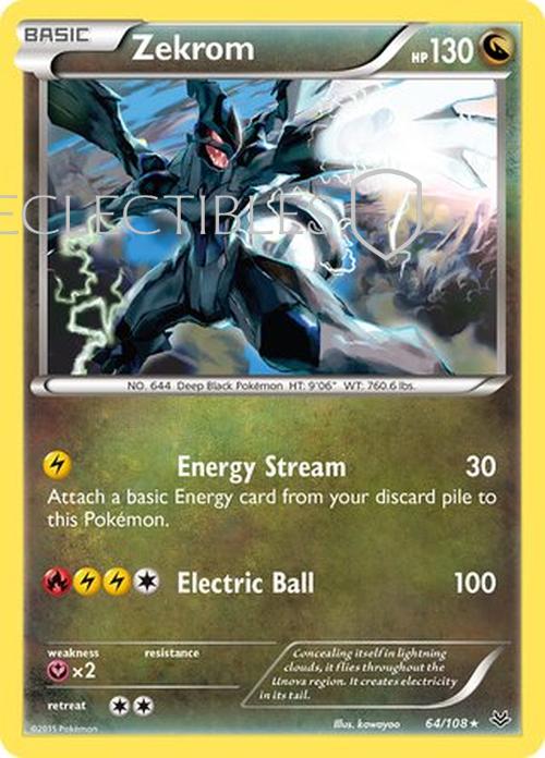 Pokemon Roaring Skies 064/108 Zekrom Reverse Holo