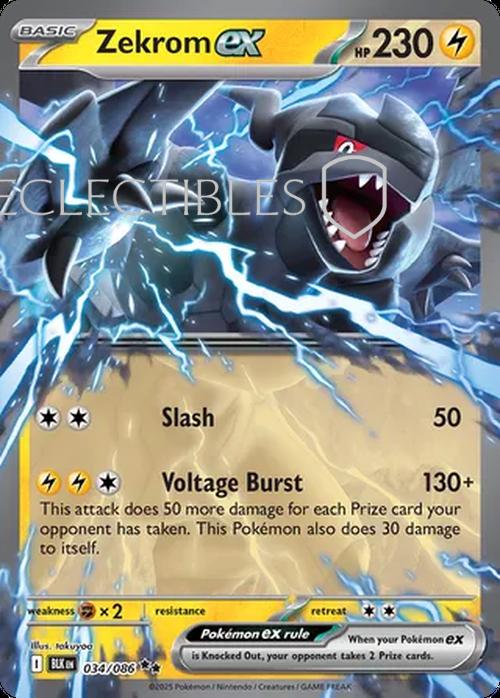 Pokemon Black Bolt 034/086 Zekrom ex 