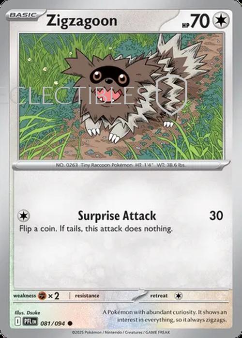 Pokemon Phantasmal Flames 081/094 Zigzagoon  Reverse Holo