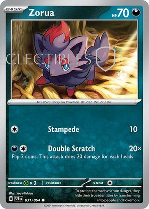 Pokemon Shrouded Fable 031/064 Zorua  Reverse Holo