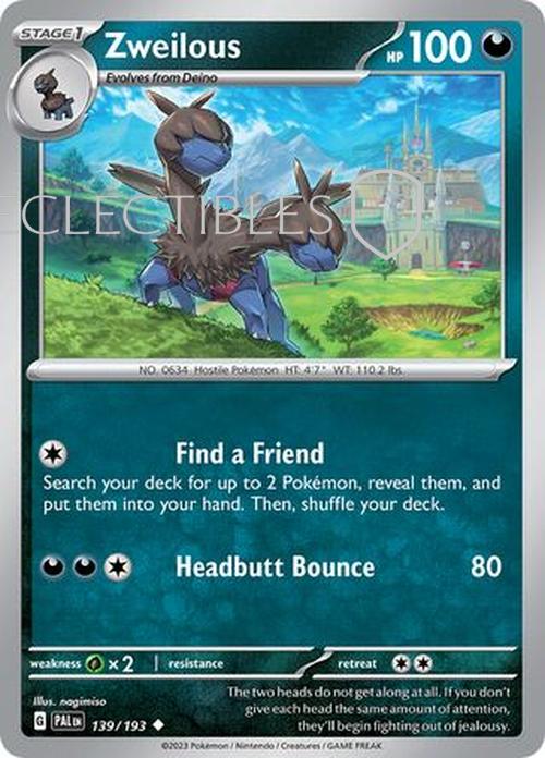 Pokemon Paldea Evolved  139/193 Zweilous  Reverse Holo